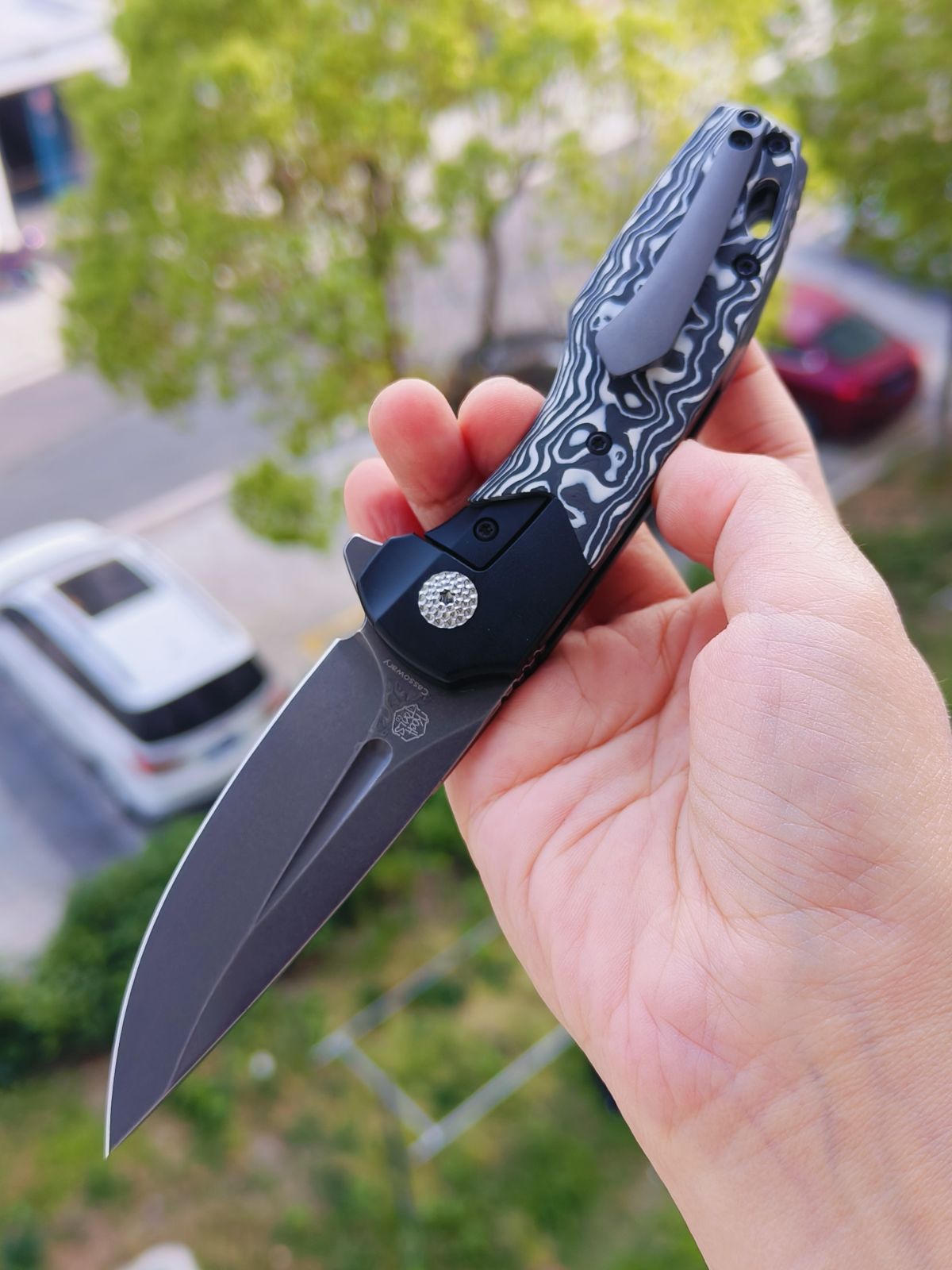 Kansept Cassowary S35VN钢 碳纤维柄 K2065B2 云纹 1260