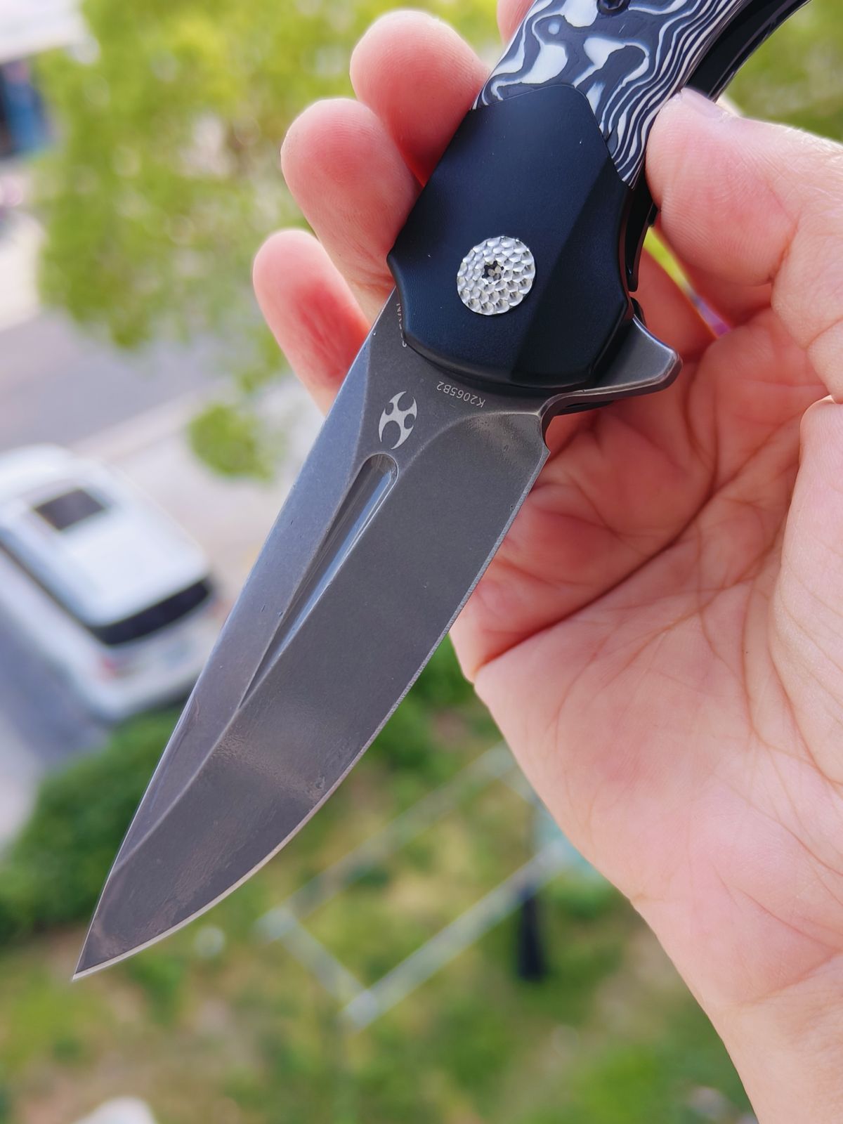 Kansept Cassowary S35VN钢 碳纤维柄 K2065B2 云纹 1260