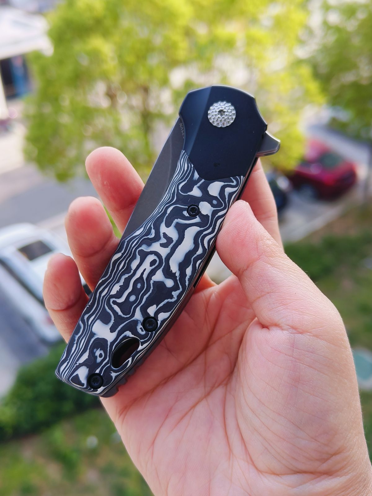 Kansept Cassowary S35VN钢 碳纤维柄 K2065B2 云纹 1260