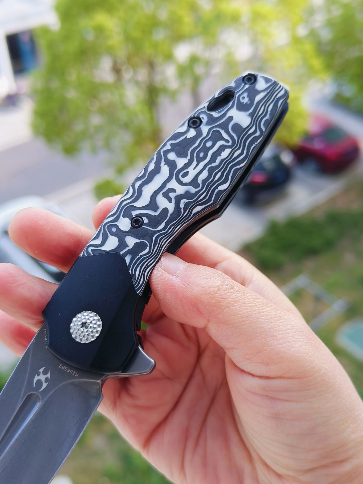 Kansept Cassowary S35VN钢 碳纤维柄 K2065B2 云纹 1260