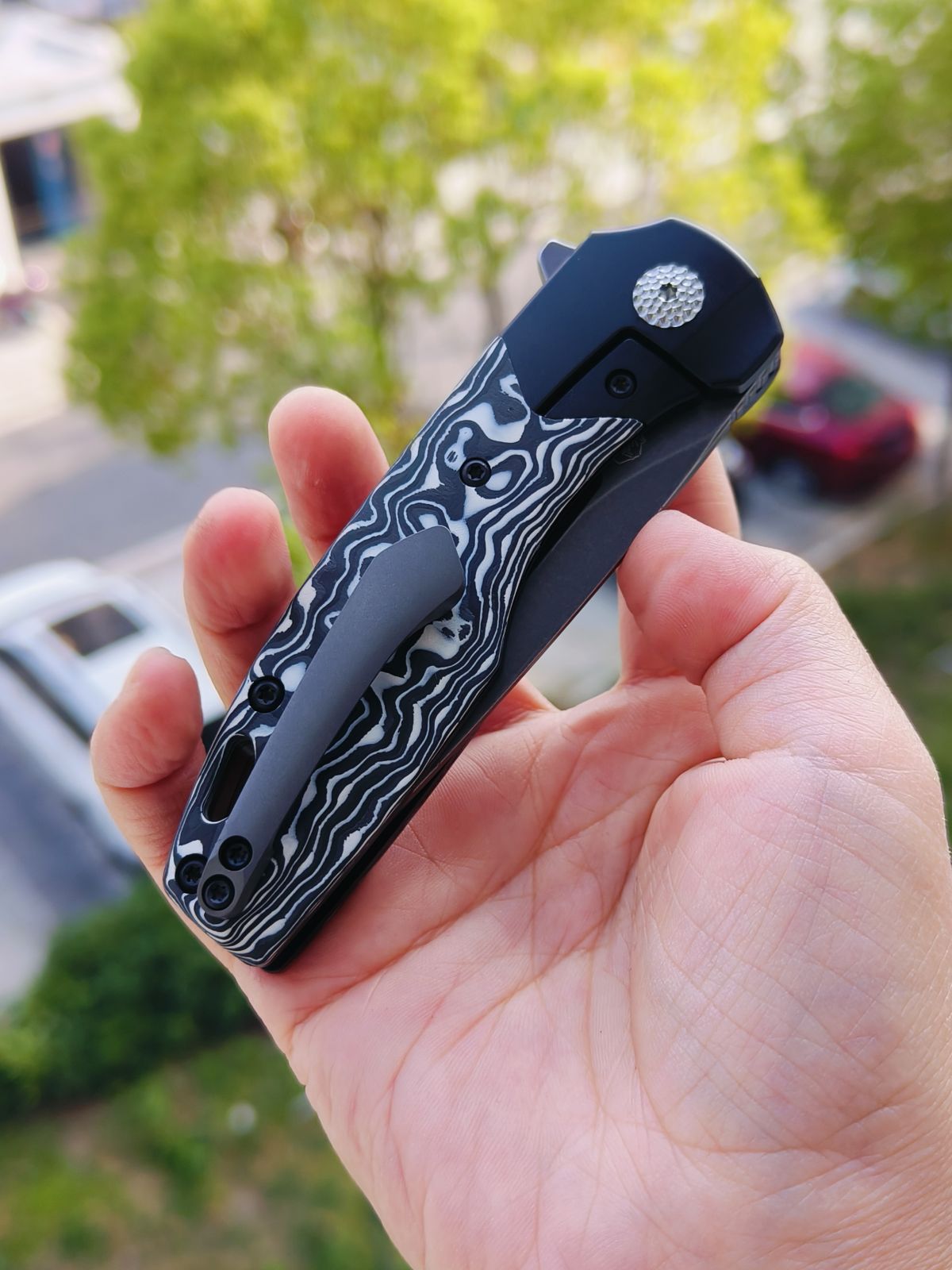 Kansept Cassowary S35VN钢 碳纤维柄 K2065B2 云纹 1260