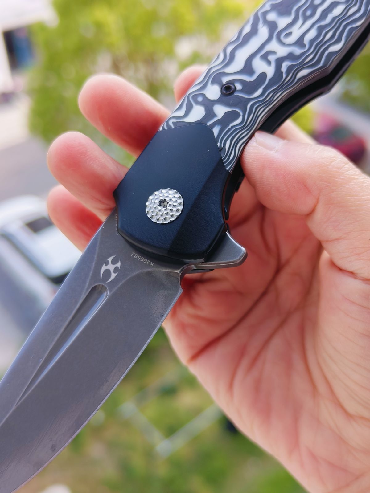 Kansept Cassowary S35VN钢 碳纤维柄 K2065B2 云纹 1260