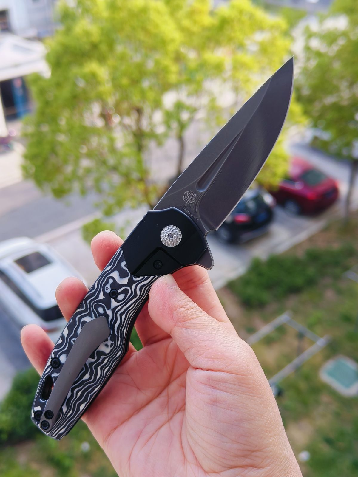 Kansept Cassowary S35VN钢 碳纤维柄 K2065B2 云纹 1260