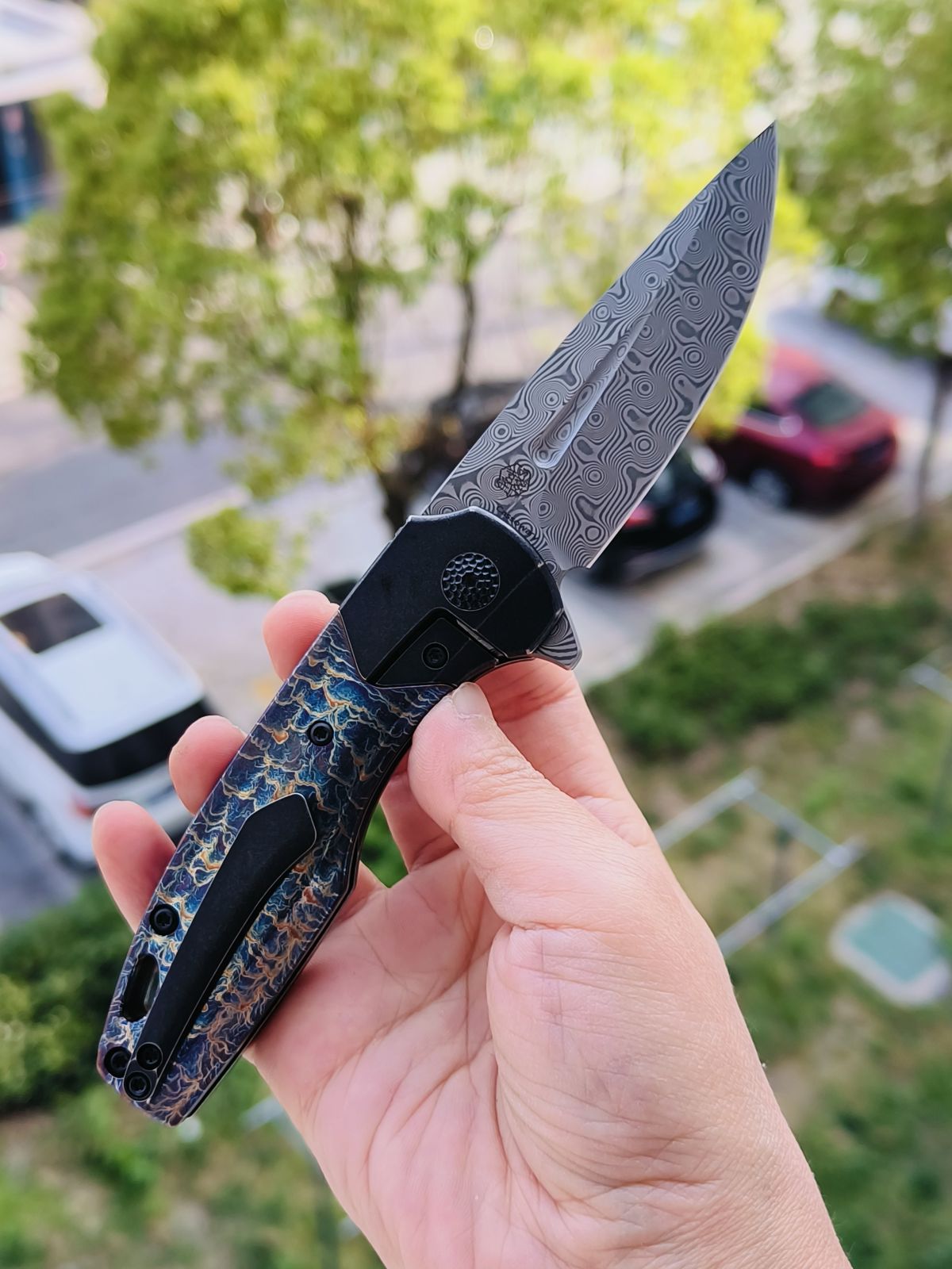 Kansept Cassowary S35VN钢 钛柄 K2065B4 雷电纹 1399