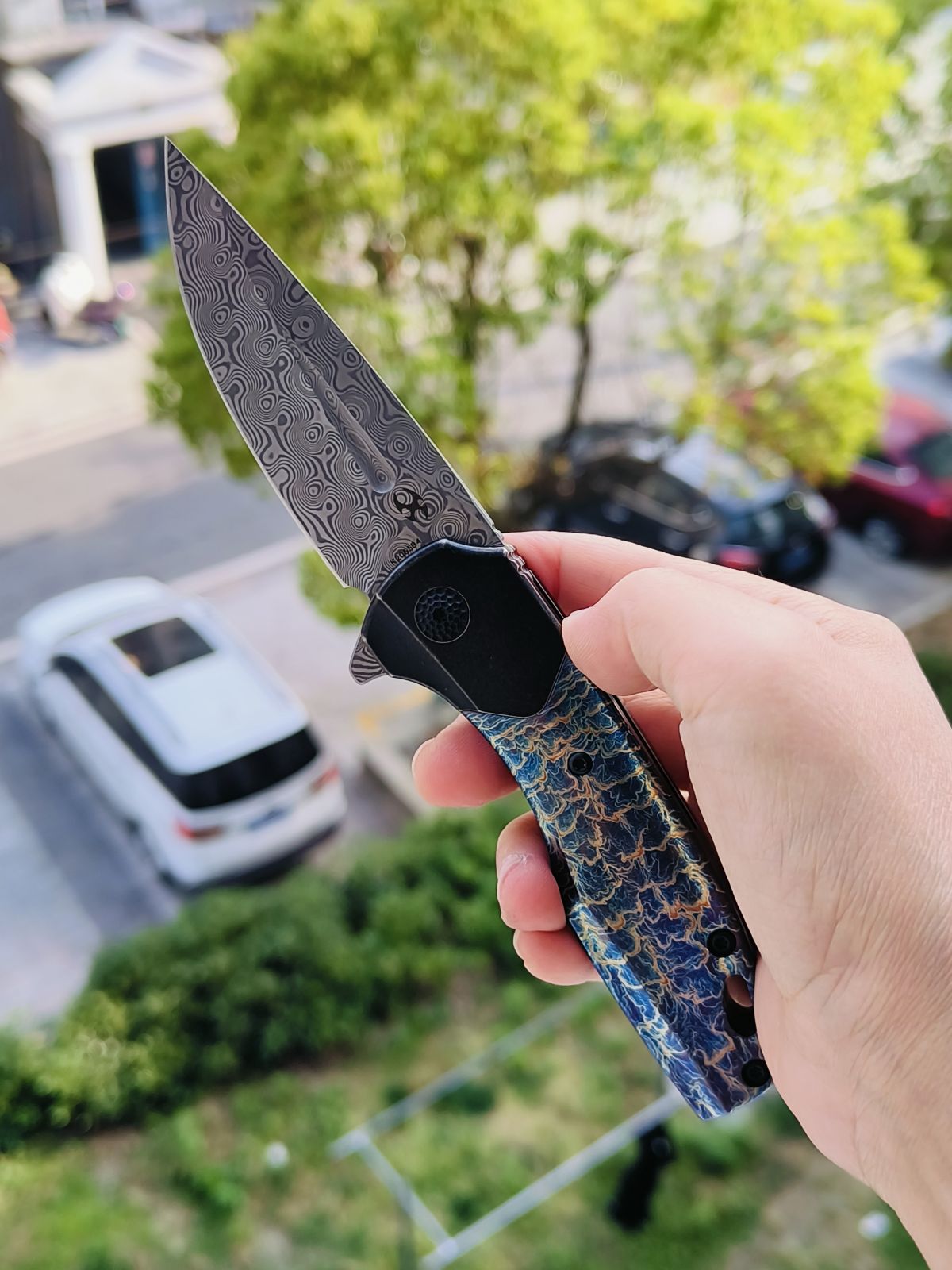 Kansept Cassowary S35VN钢 钛柄 K2065B4 雷电纹 1399