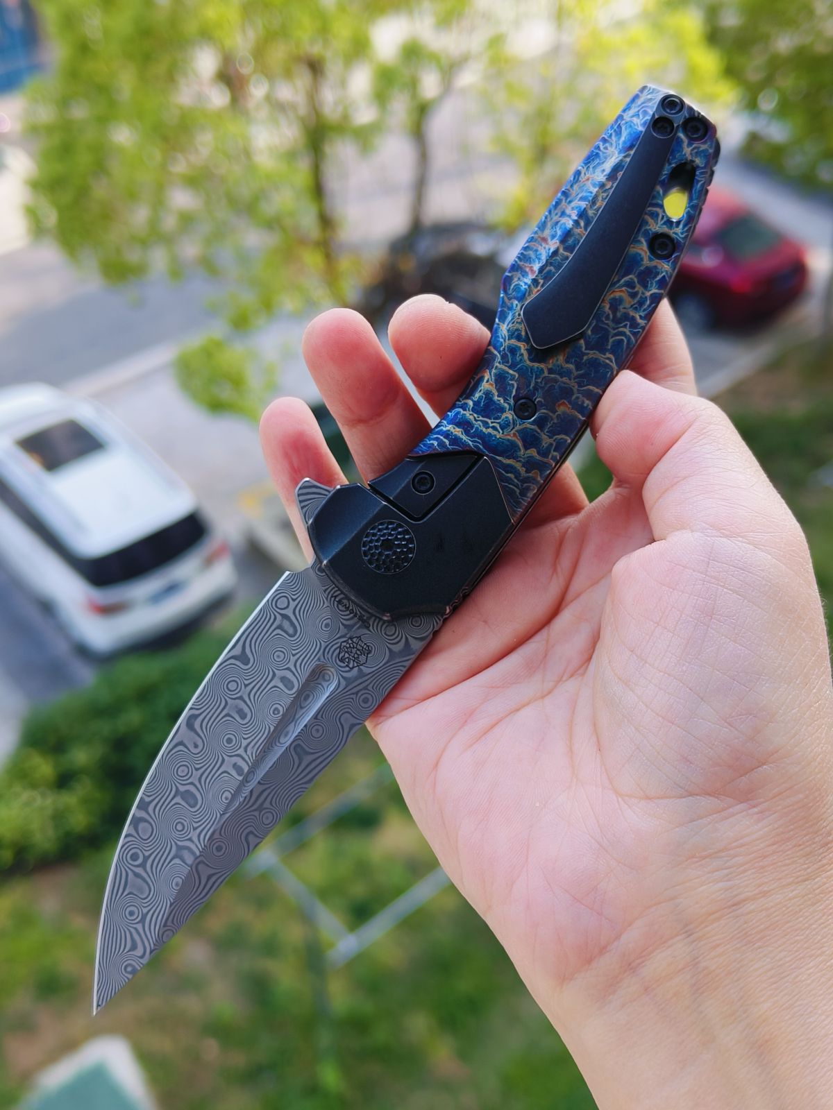 Kansept Cassowary S35VN钢 钛柄 K2065B4 雷电纹 1399
