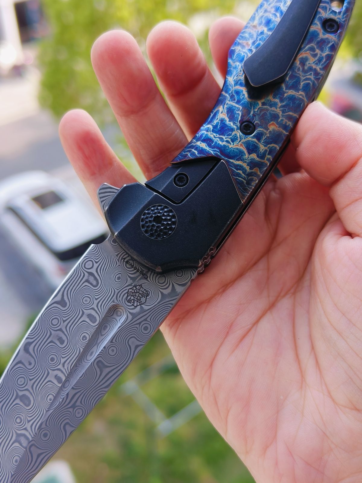 Kansept Cassowary S35VN钢 钛柄 K2065B4 雷电纹 1399