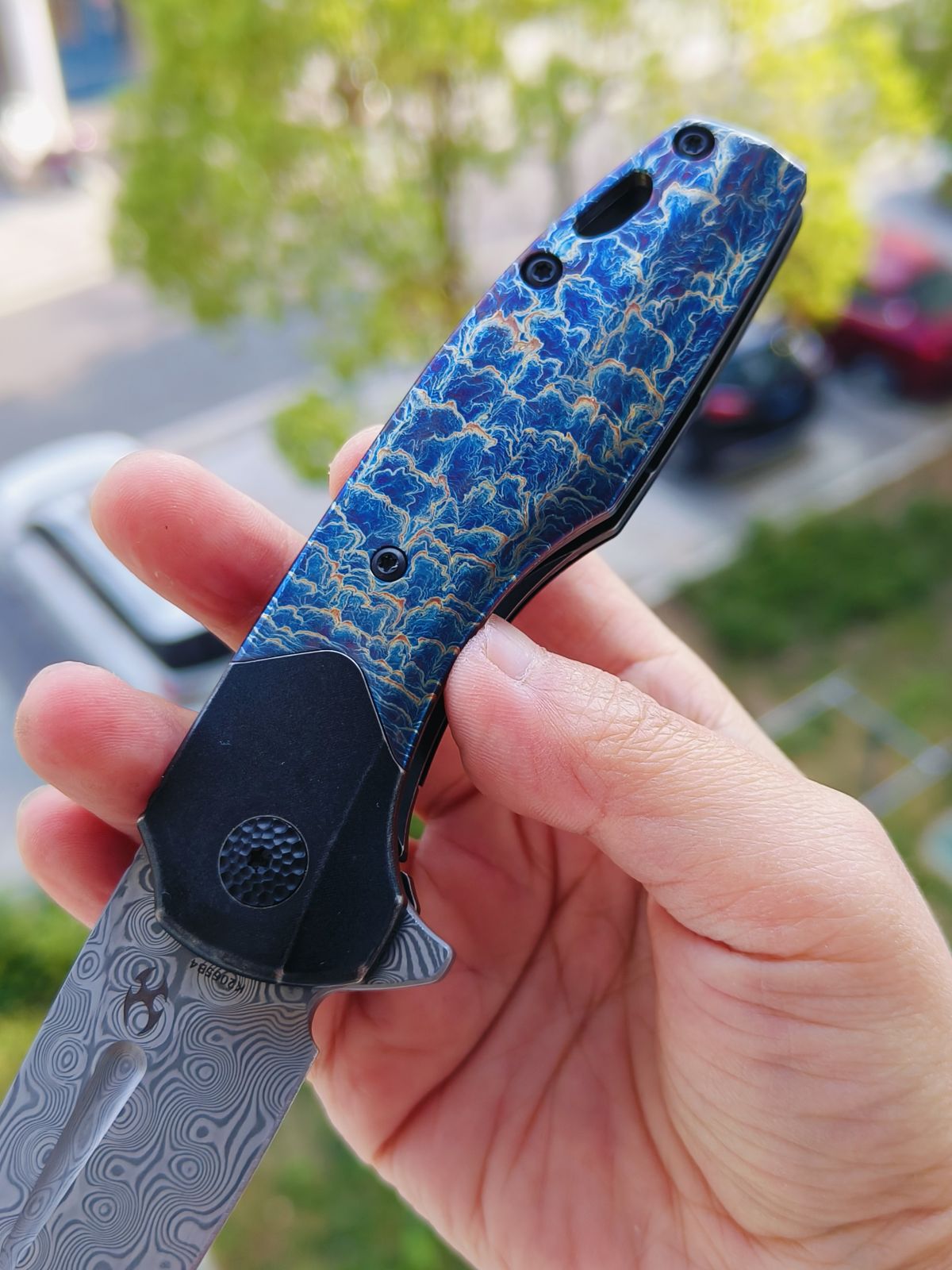 Kansept Cassowary S35VN钢 钛柄 K2065B4 雷电纹 1399