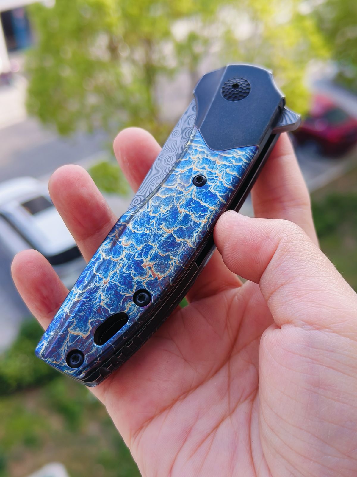 Kansept Cassowary S35VN钢 钛柄 K2065B4 雷电纹 1399