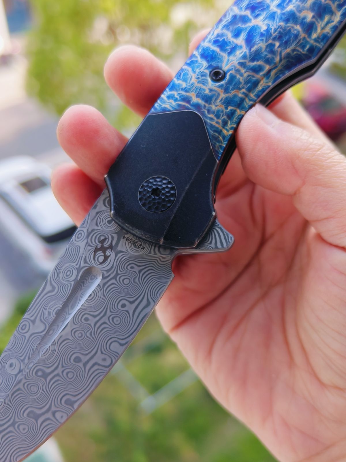 Kansept Cassowary S35VN钢 钛柄 K2065B4 雷电纹 1399