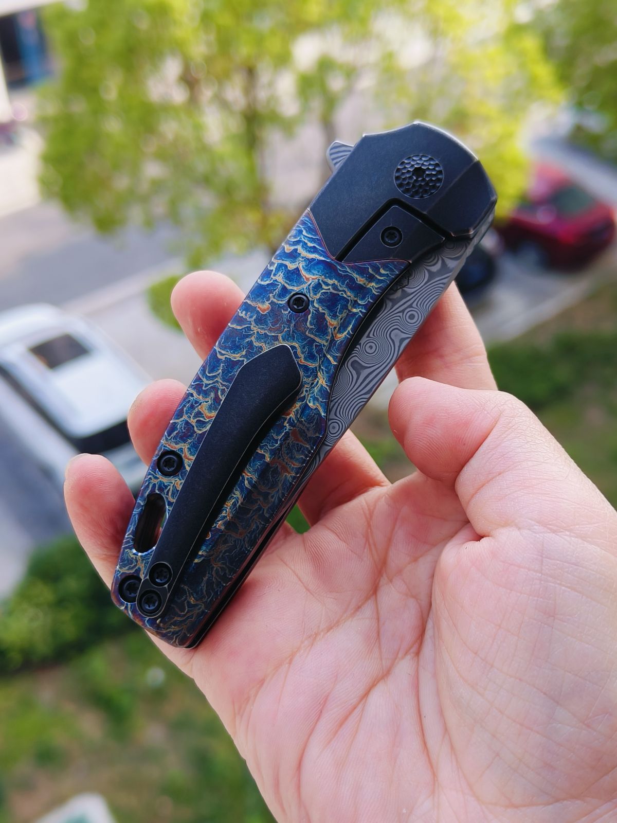 Kansept Cassowary S35VN钢 钛柄 K2065B4 雷电纹 1399