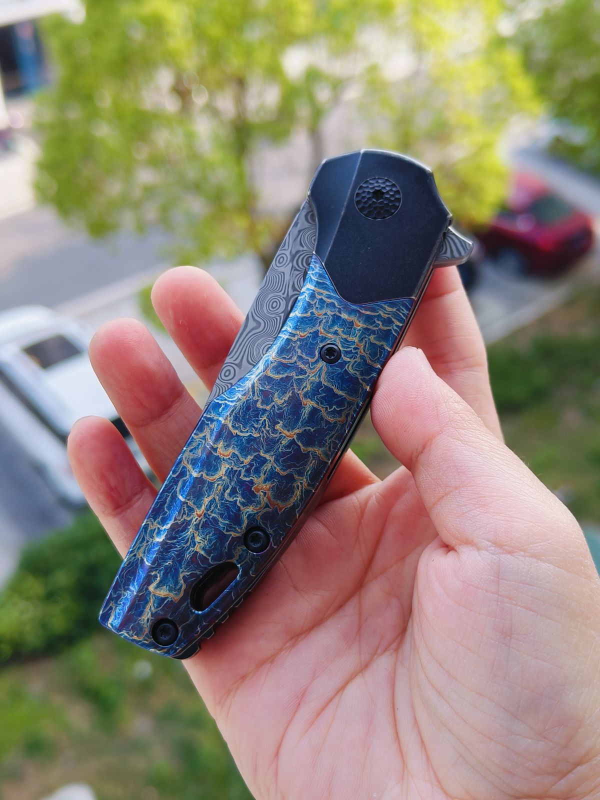 Kansept Cassowary S35VN钢 钛柄 K2065B4 雷电纹 1399