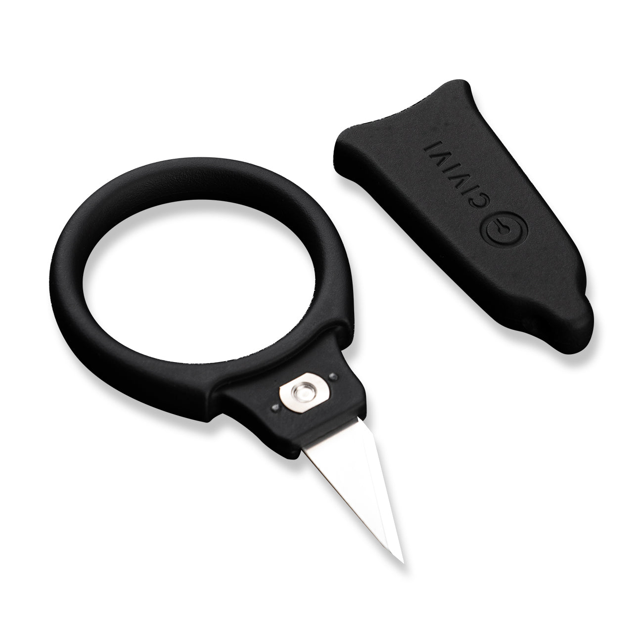 CIVIVI  6Cr13刀片 黑色ABS带橡胶涂层手柄 带1件普通珠链和额外3件刀片 85