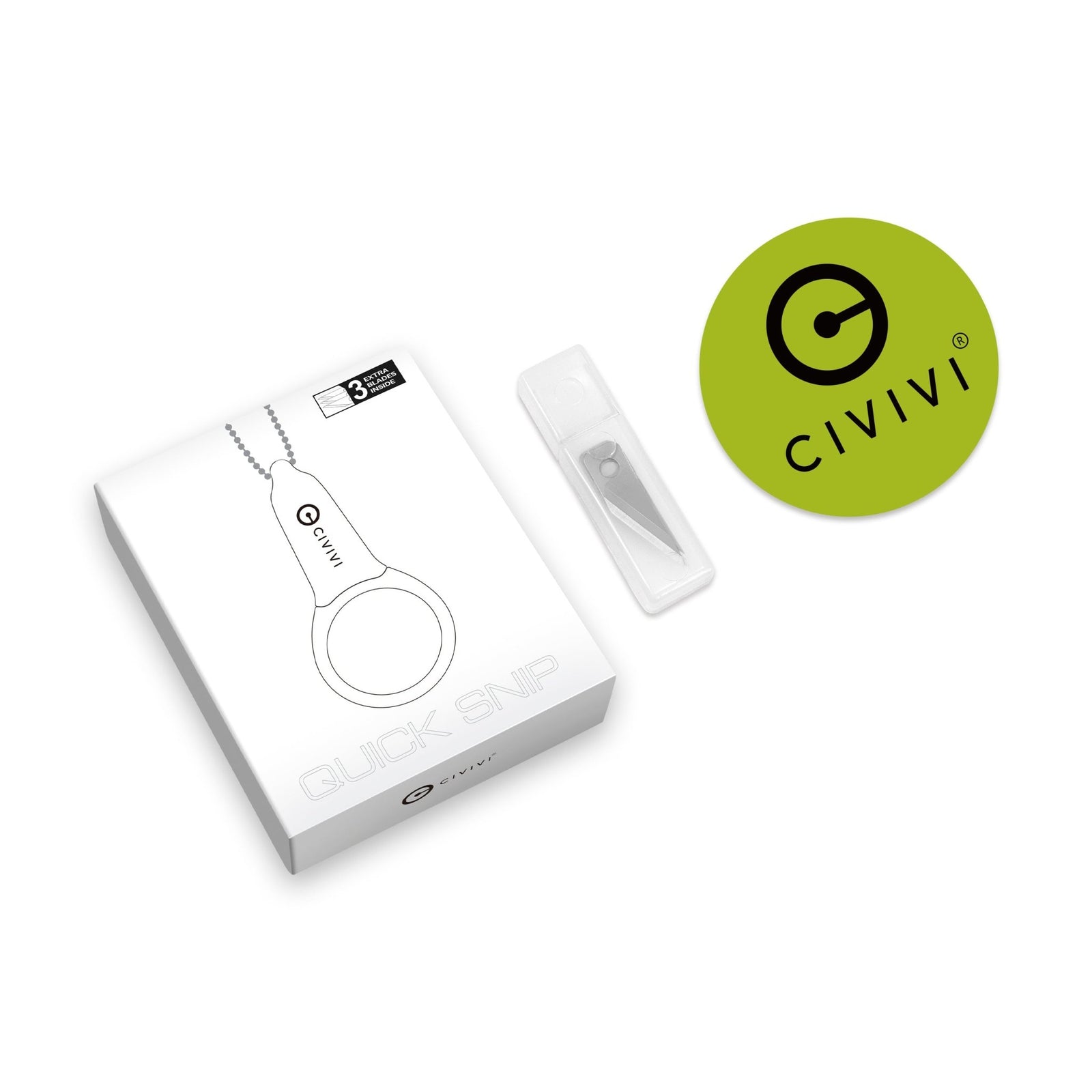 CIVIVI  6Cr13刀片 黑色ABS带橡胶涂层手柄 带1件普通珠链和额外3件刀片 85