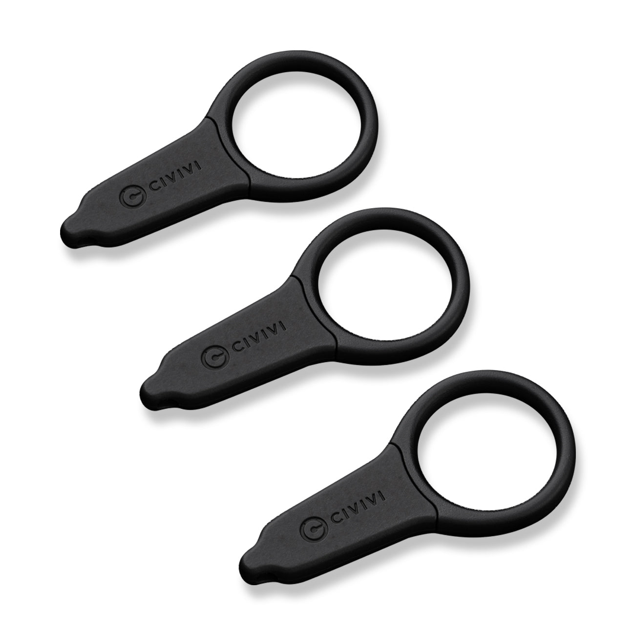 CIVIVI  6Cr13刀片 黑色ABS带橡胶涂层手柄 带3件普通珠链和额外3件刀片 三个装 144
