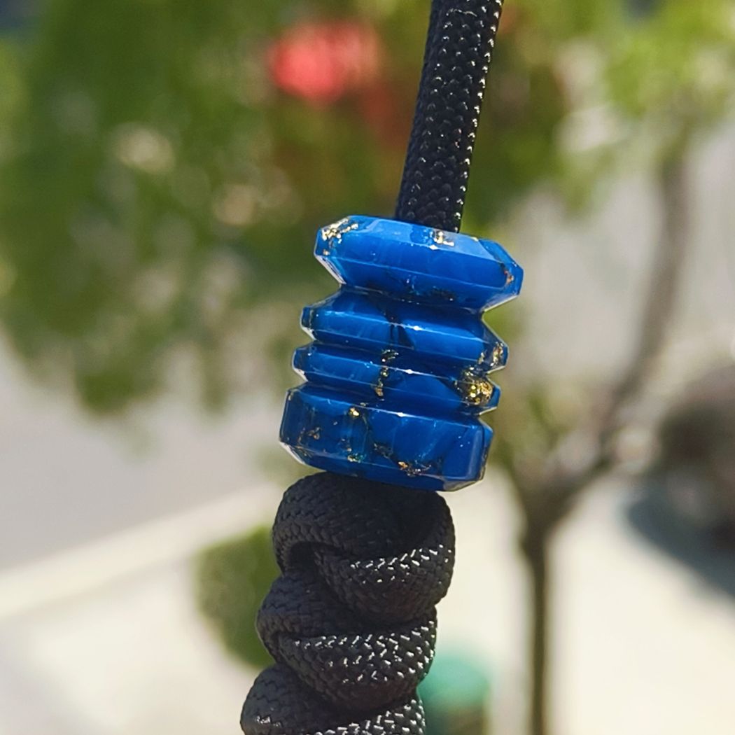 SSD工作室 树脂刀坠 蓝色金箔 刀具装饰 28