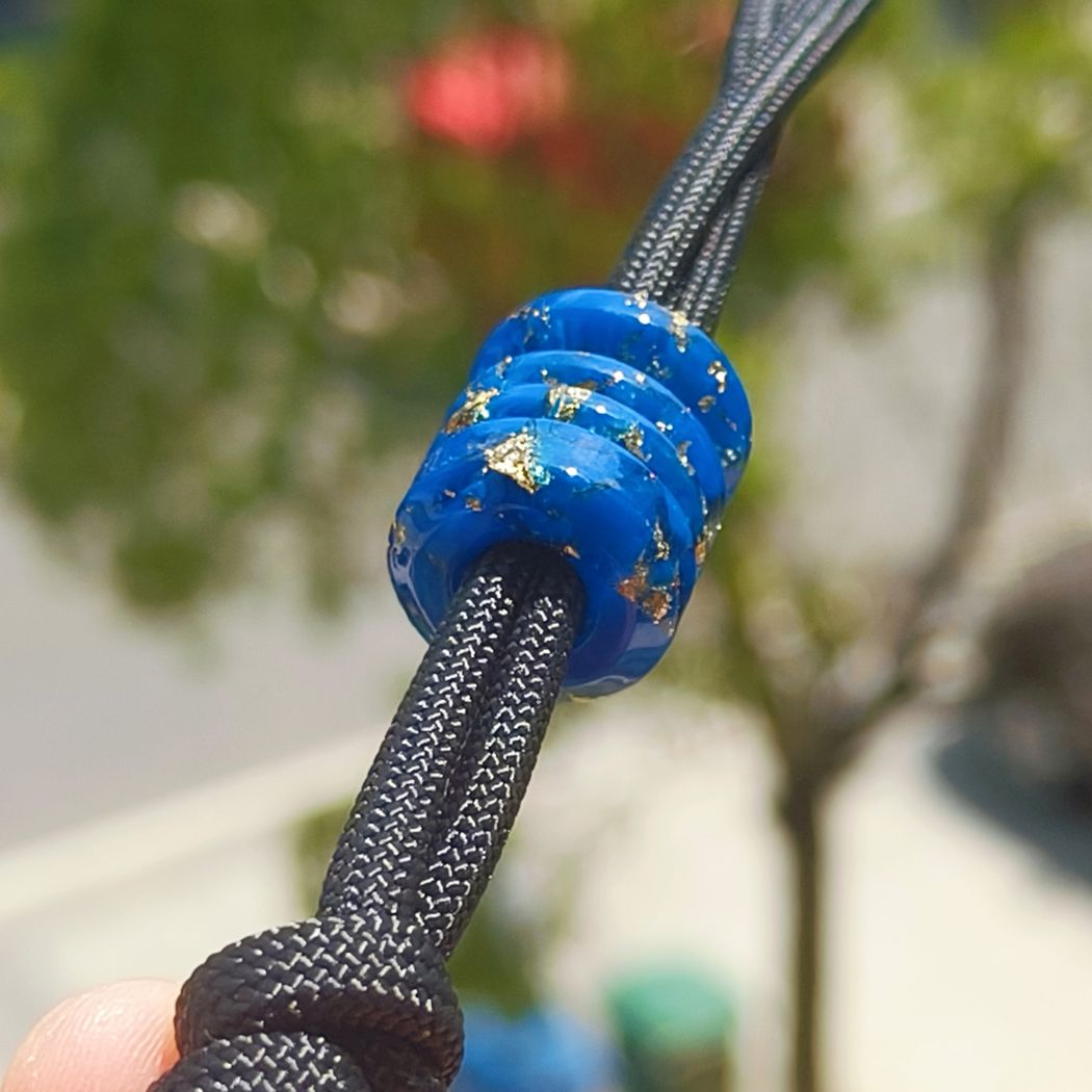 SSD工作室 树脂刀坠 蓝色金箔 刀具装饰 28