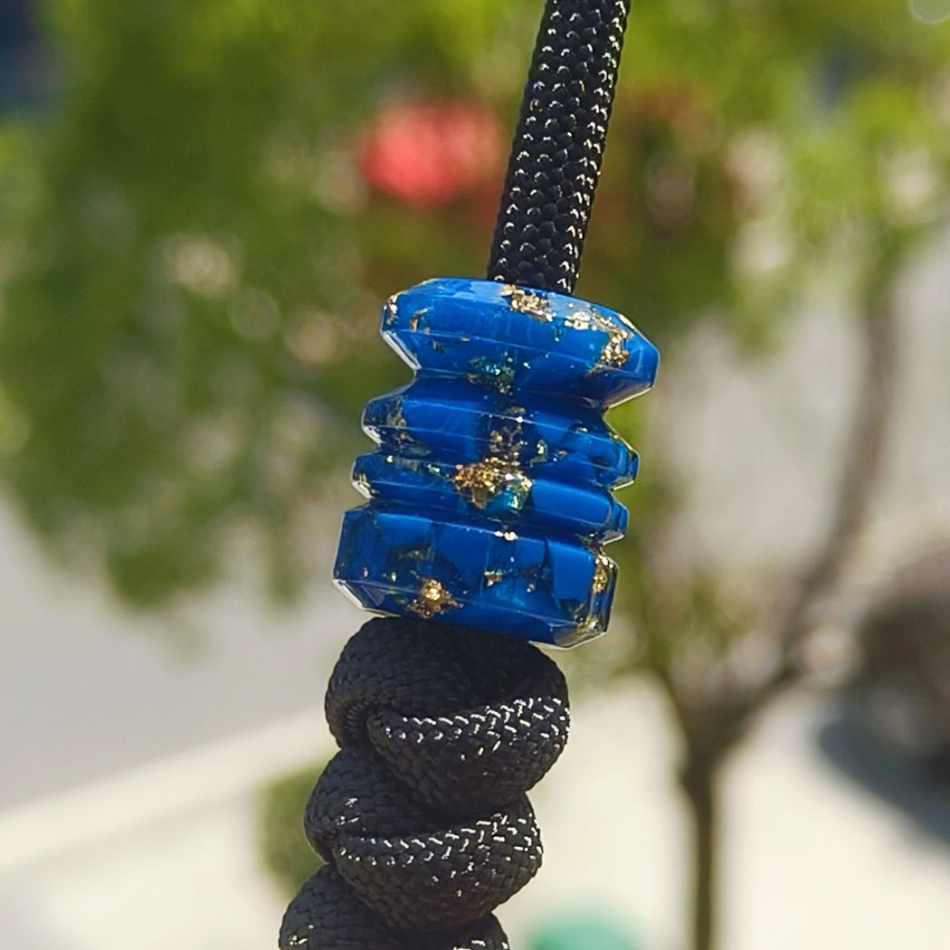 SSD工作室 树脂刀坠 蓝色金箔 刀具装饰 28