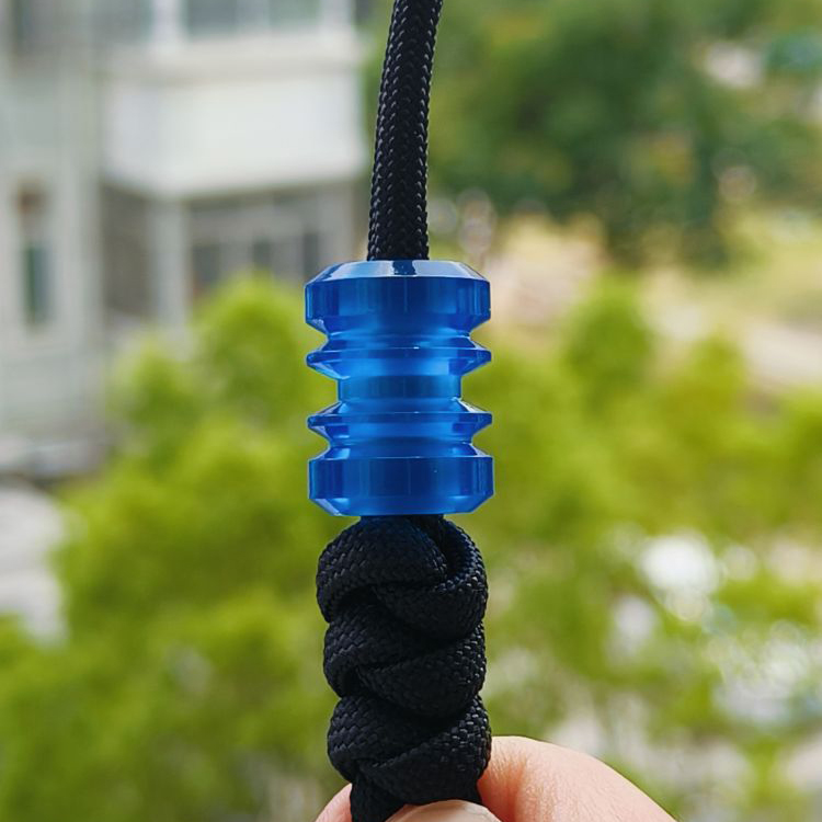 SSD工作室 半透明蓝色树脂刀坠 伞绳刀坠配饰 28