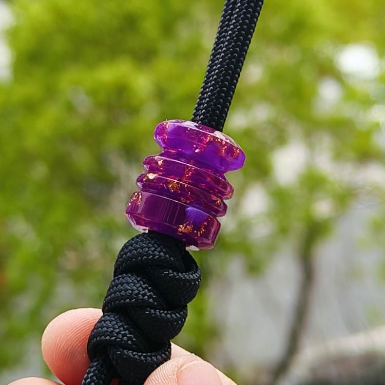 SSD工作室 树脂刀坠 紫色金箔伞绳刀坠 刀具装饰 28