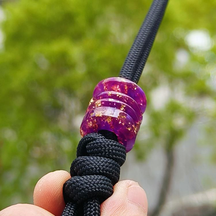 SSD工作室 树脂刀坠 紫色金箔伞绳刀坠 刀具装饰 28