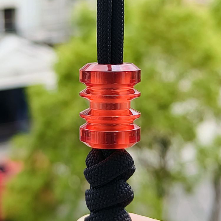 SSD工作室 半透明酒红色树脂刀坠 伞绳刀坠配饰 28