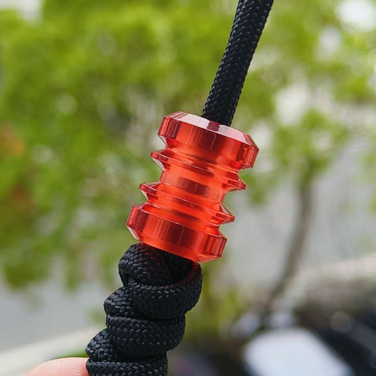 SSD工作室 半透明酒红色树脂刀坠 伞绳刀坠配饰 28