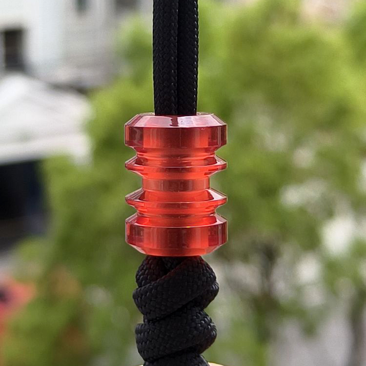 SSD工作室 半透明酒红色树脂刀坠 伞绳刀坠配饰 28