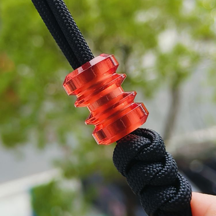 SSD工作室 半透明酒红色树脂刀坠 伞绳刀坠配饰 28