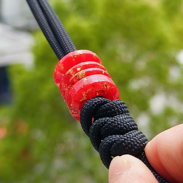 SSD工作室 树脂刀坠 红色金箔伞绳刀坠 刀具装饰 28