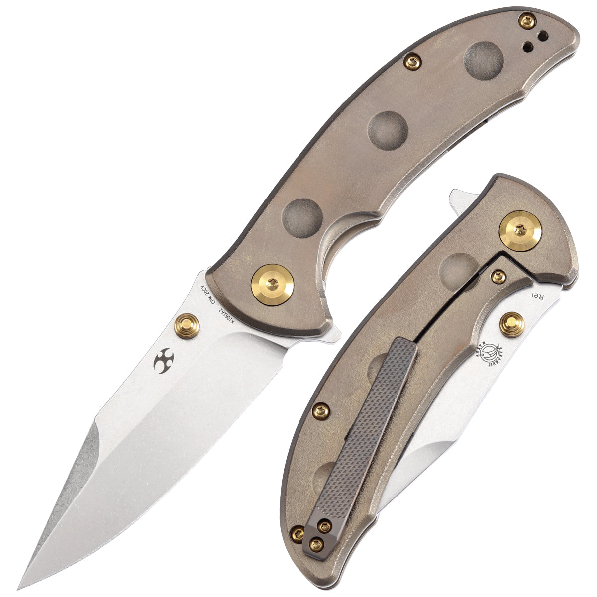 Kansept Rei CPM-20CV钢 钛合金柄 棕色 1260