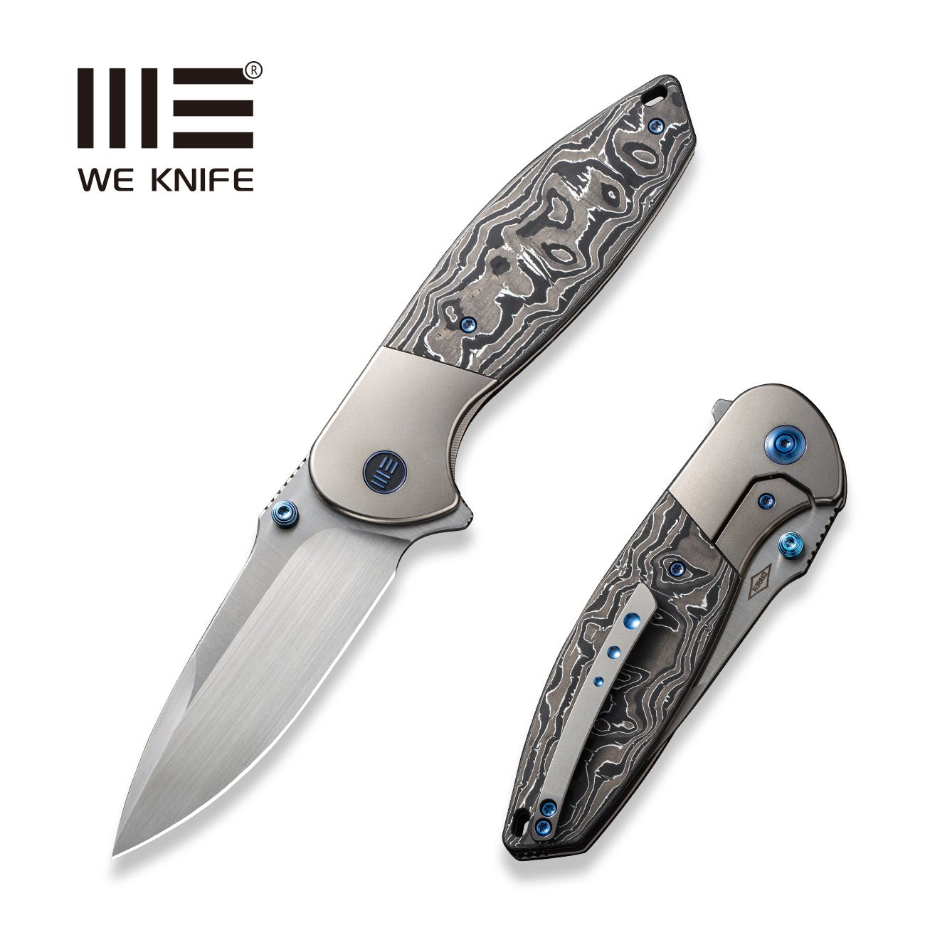 WEKNIFE Nitro OG CPM-20CV钢 钛+碳纤维柄 WE23035-3 黑白色 2876