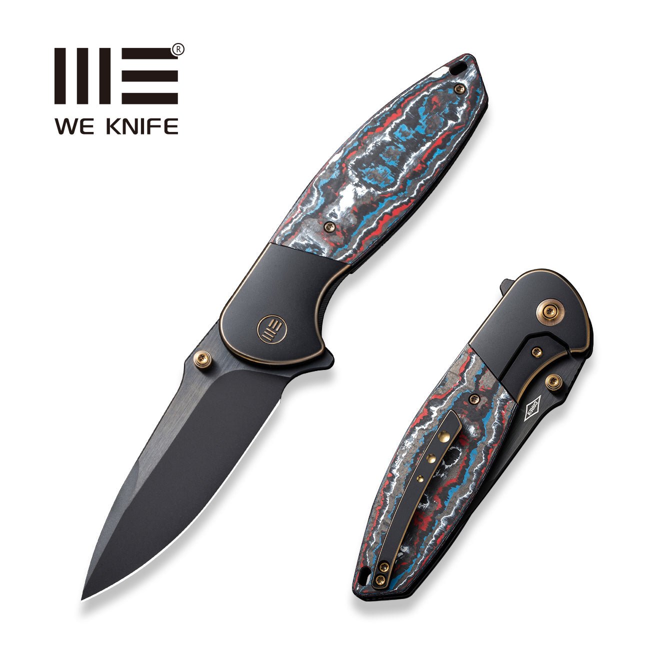 WEKNIFE Nitro OG CPM-20CV钢 钛+碳纤维柄 WE23035-4 炫彩 3176