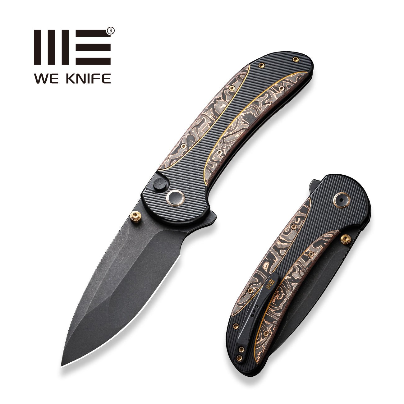 WEKNIFE Zizzit CPM-20CV钢 钛柄+铜箔碳纤维 WE23031-1 2482