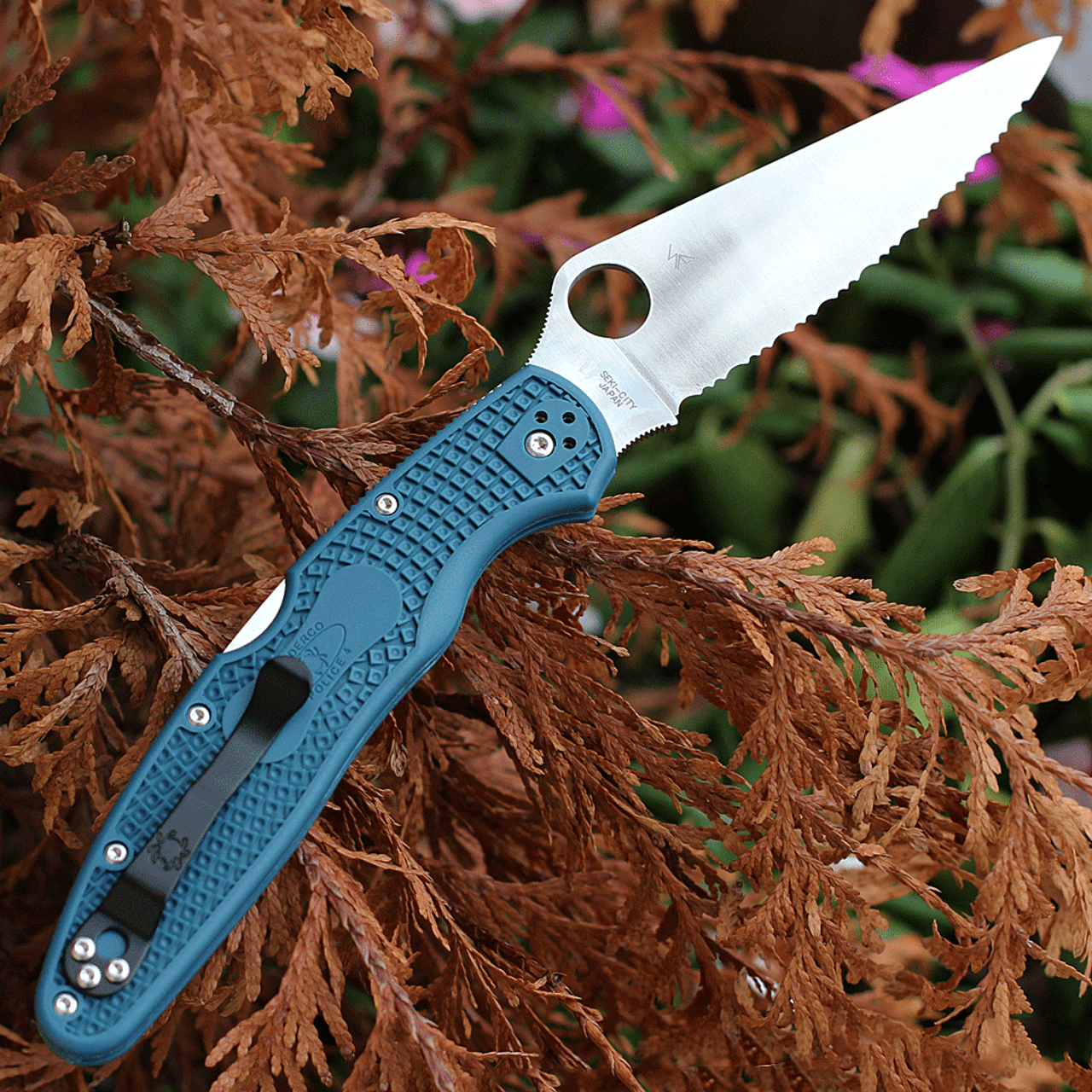 Spyderco Police 4 K390钢 FRN柄 C07FP4K390 蓝色 1350