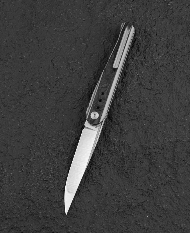 Bestech Spear Phisher M390钢 钛合金+碳纤维柄 BT2405A 黑色 2100