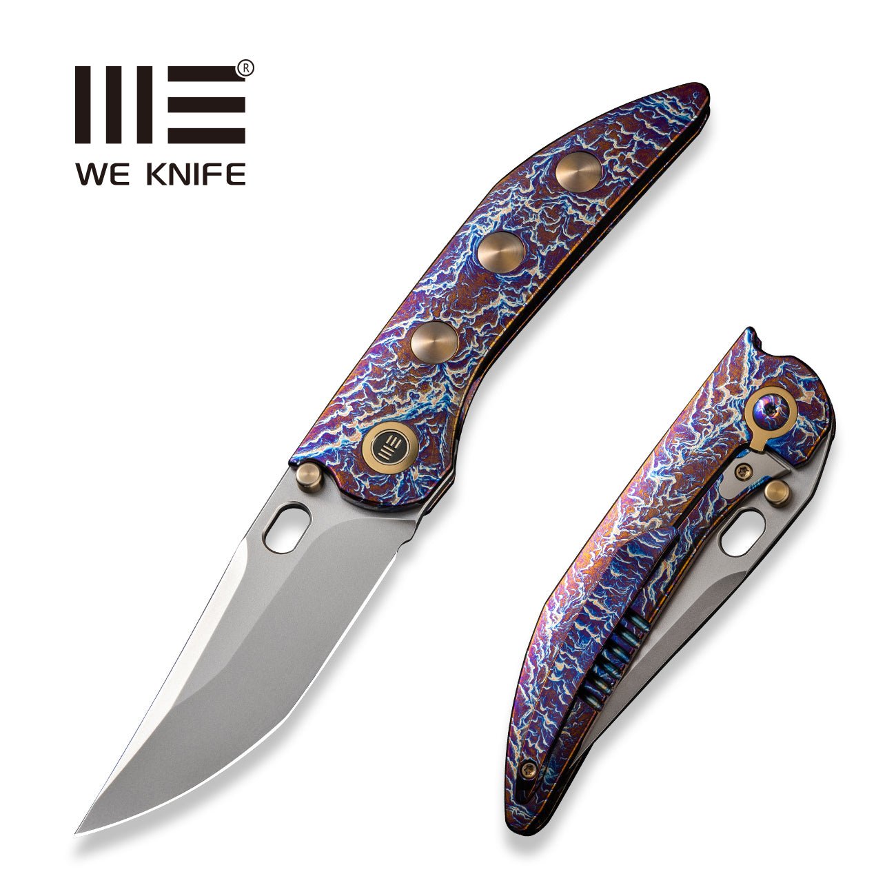 WEKNIFE Attor CPM-20CV钢 钛合金柄 WE23037-2 雷电纹 3160