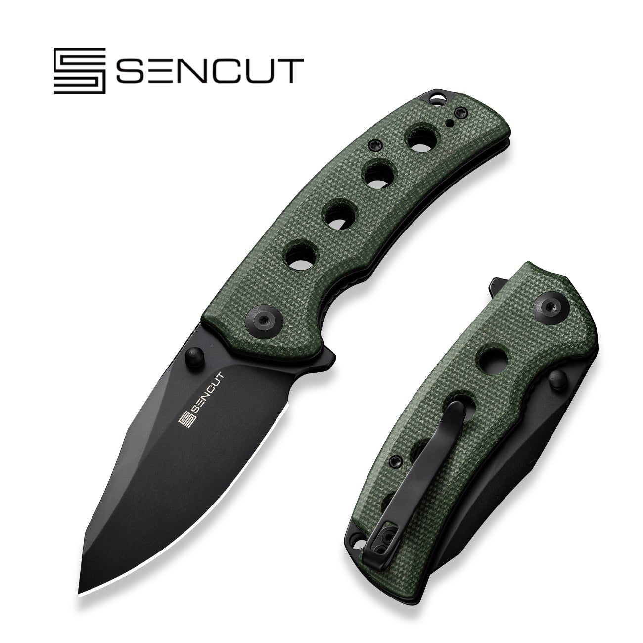 SENCUT Excalis 9Cr18MoV钢 米卡塔手柄 S23068-3 绿色 345