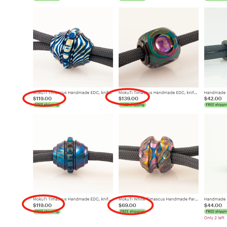 【售完】TiCreatures 乌克兰手工品牌 钛马士革钢材质 原价1580 特价250