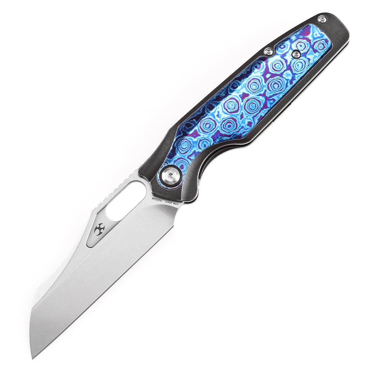 Kansept Knives Tuckamore CPM-20CV钢 钛柄+钛马士革 K1052A6 黑色 2600