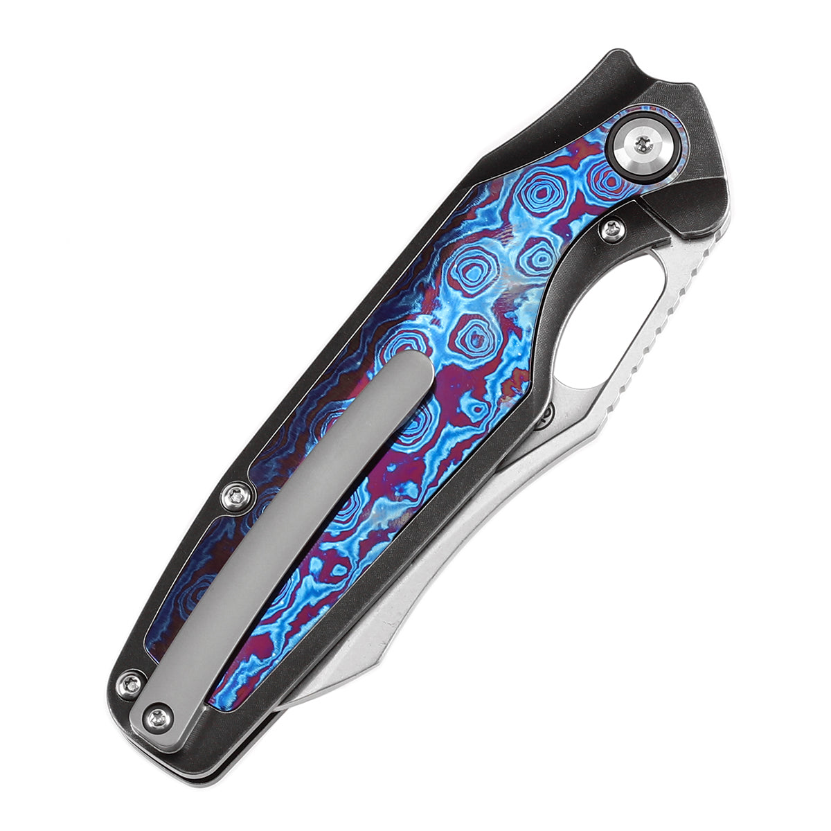 Kansept Knives Tuckamore CPM-20CV钢 钛柄+钛马士革 K1052A6 黑色 2600