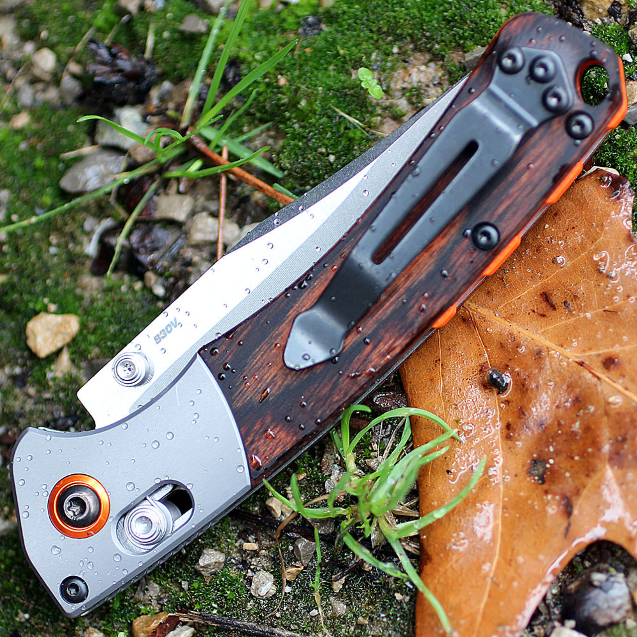 Benchmade Mini CPM-S30V钢 稳定木柄 15085-2 木纹 2100