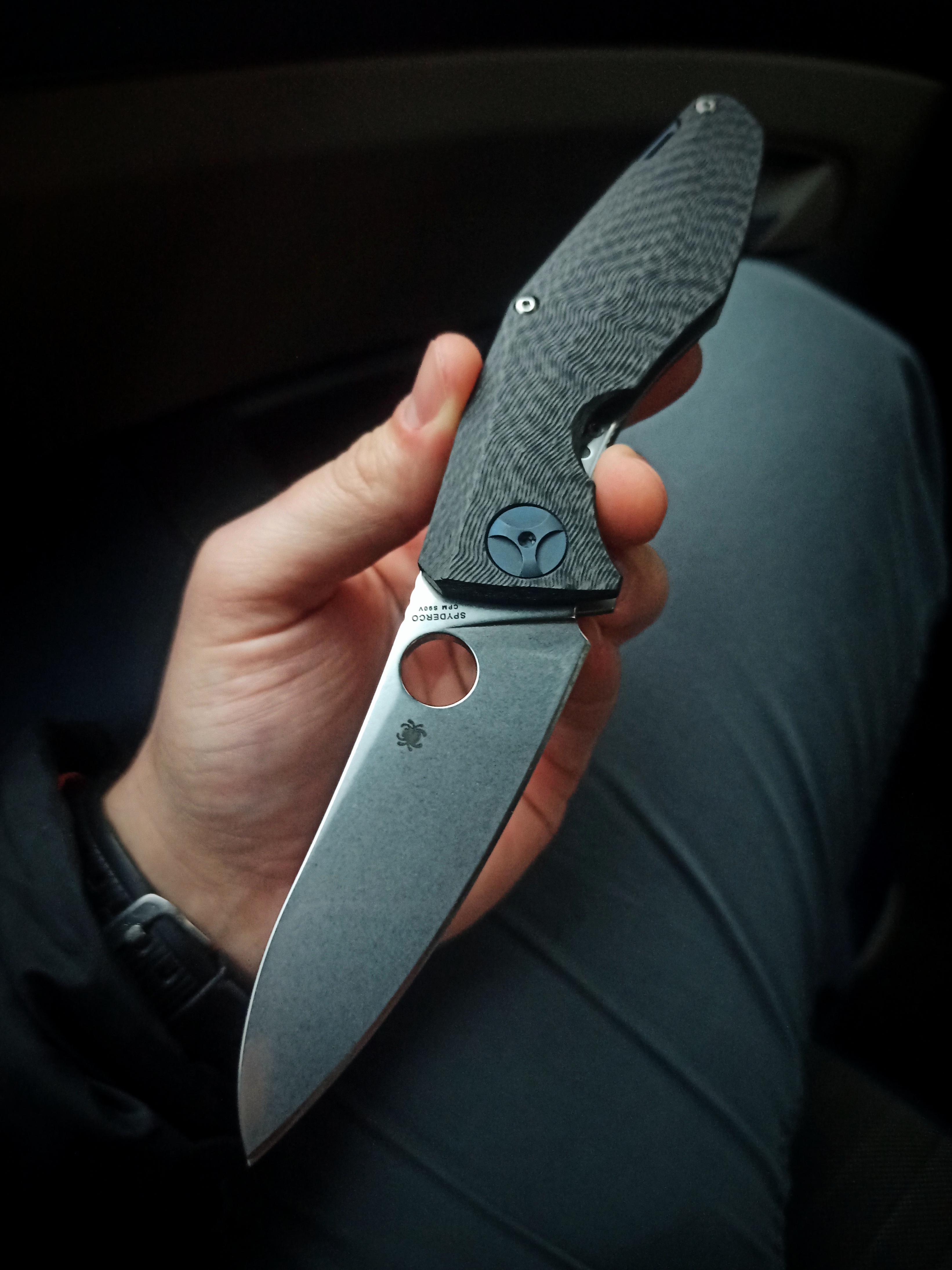 Spyderco C235CFTIP CPM-S90V钢 碳纤维+钛柄 3800
