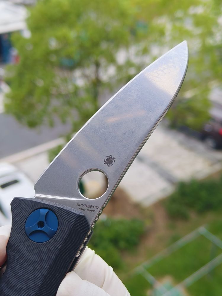 Spyderco C235CFTIP CPM-S90V钢 碳纤维+钛柄 3800