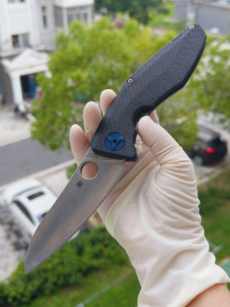 Spyderco C235CFTIP CPM-S90V钢 碳纤维+钛柄 3800