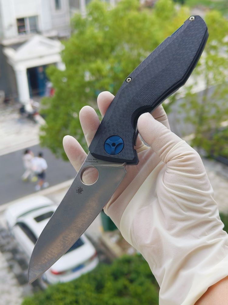 Spyderco C235CFTIP CPM-S90V钢 碳纤维+钛柄 3800