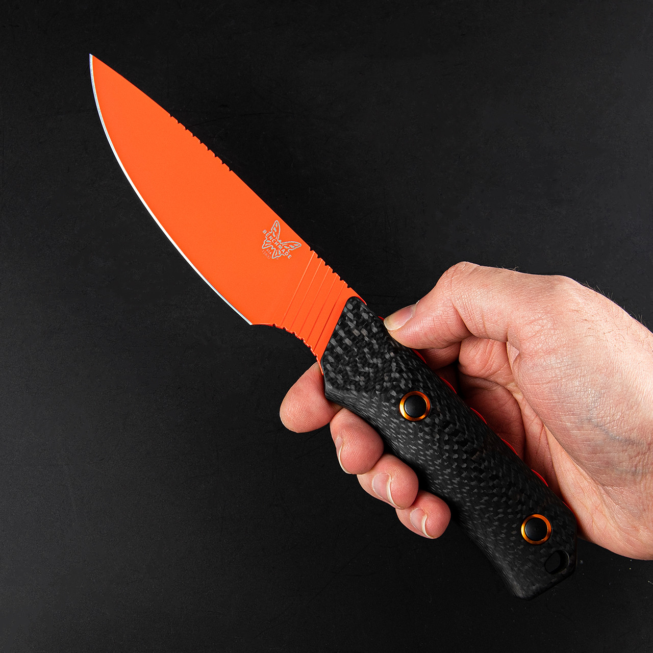 Benchmade Raghorn CPM-CruWear钢 碳纤维柄 15600OR 黑橙色 2930