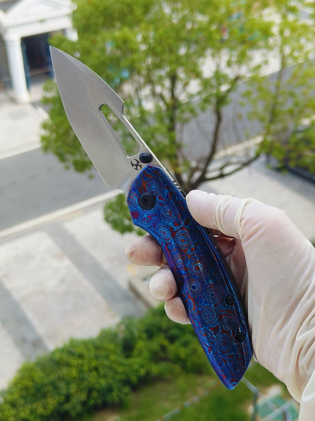 Kansept Link CPM-20CV钢 钛马士革+钛柄 K1068A3 钛马色 2300