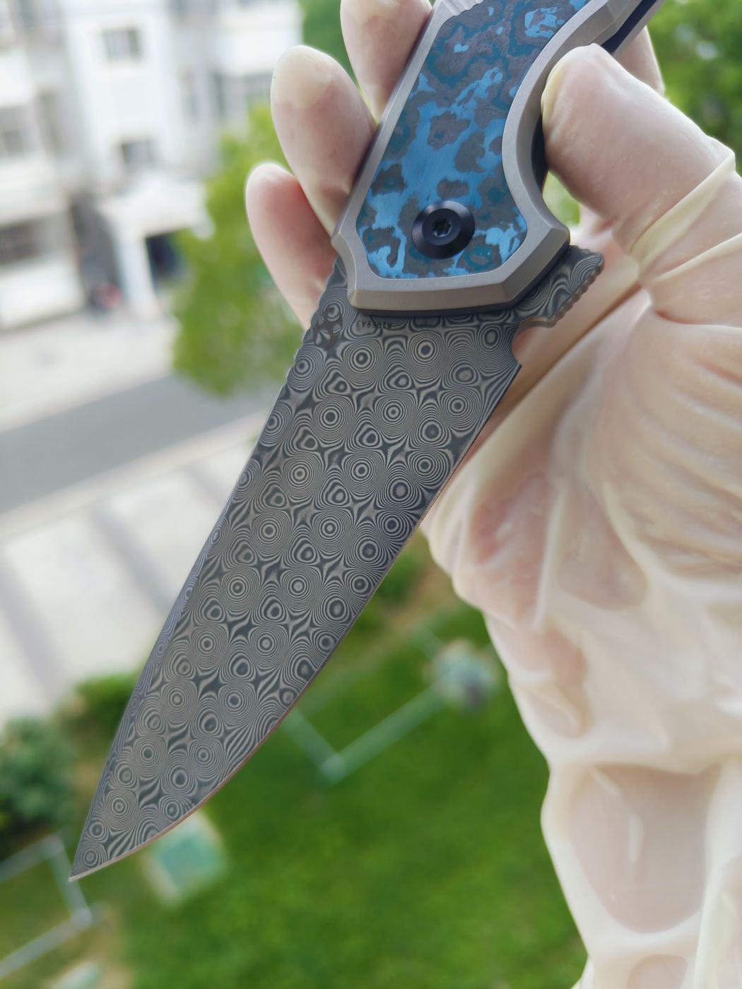 Kansept HAVØRN Damascus钢 钛柄镶嵌碳纤维 K1069A3 灰色 1300