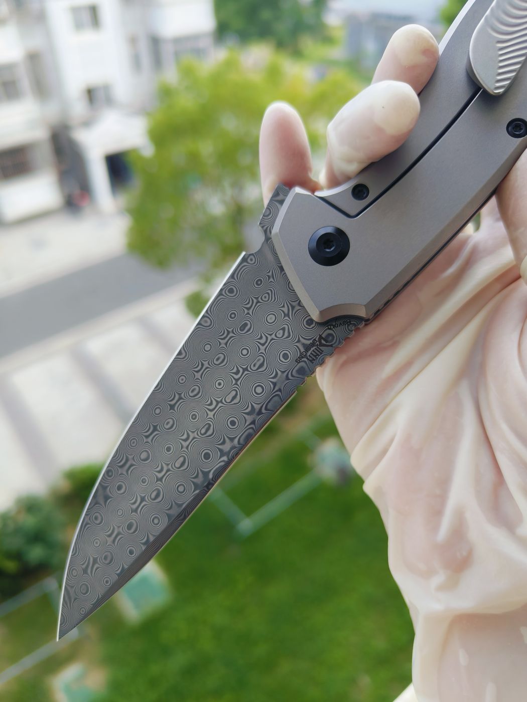 Kansept HAVØRN Damascus钢 钛柄镶嵌碳纤维 K1069A3 灰色 1300
